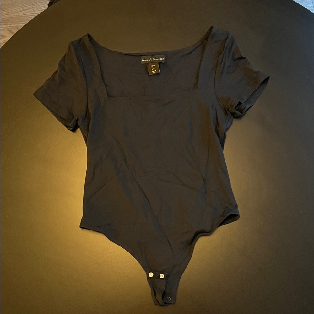 House of Harlow 1960 Black Short Sleeve Bodysuit